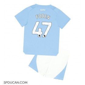Dječji Nogometni Dres Manchester City Phil Foden #47 Domaci 2023-24 Kratak Rukav (+ Kratke hlače)